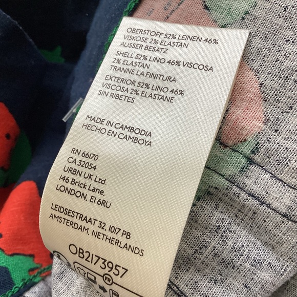 🍓Maeve COLETTE Cropped Printed Linen-Blend Wide-Leg Pants Anthropologie - Picture 13 of 14